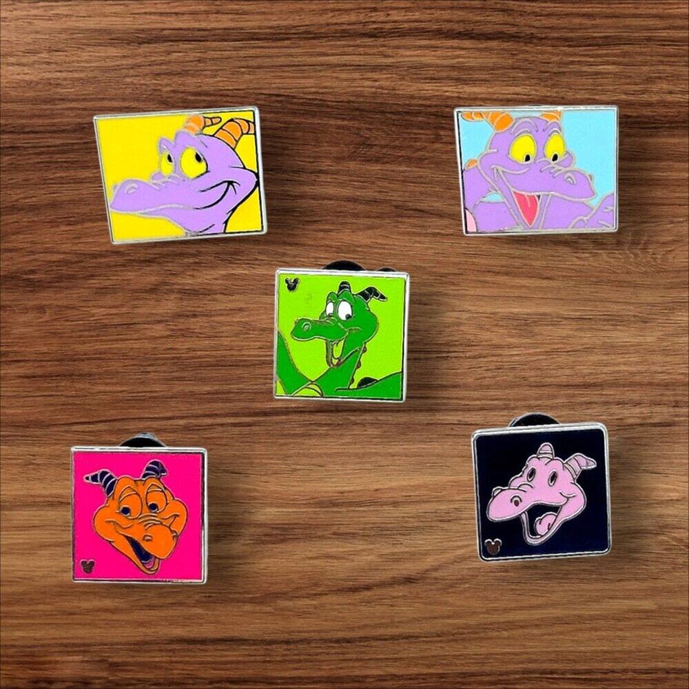 5 Epcot's Figment Disney Parks Trading Pins, Plus 2 Bonus Pins